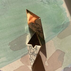 H&M gold & marble triangle earrings